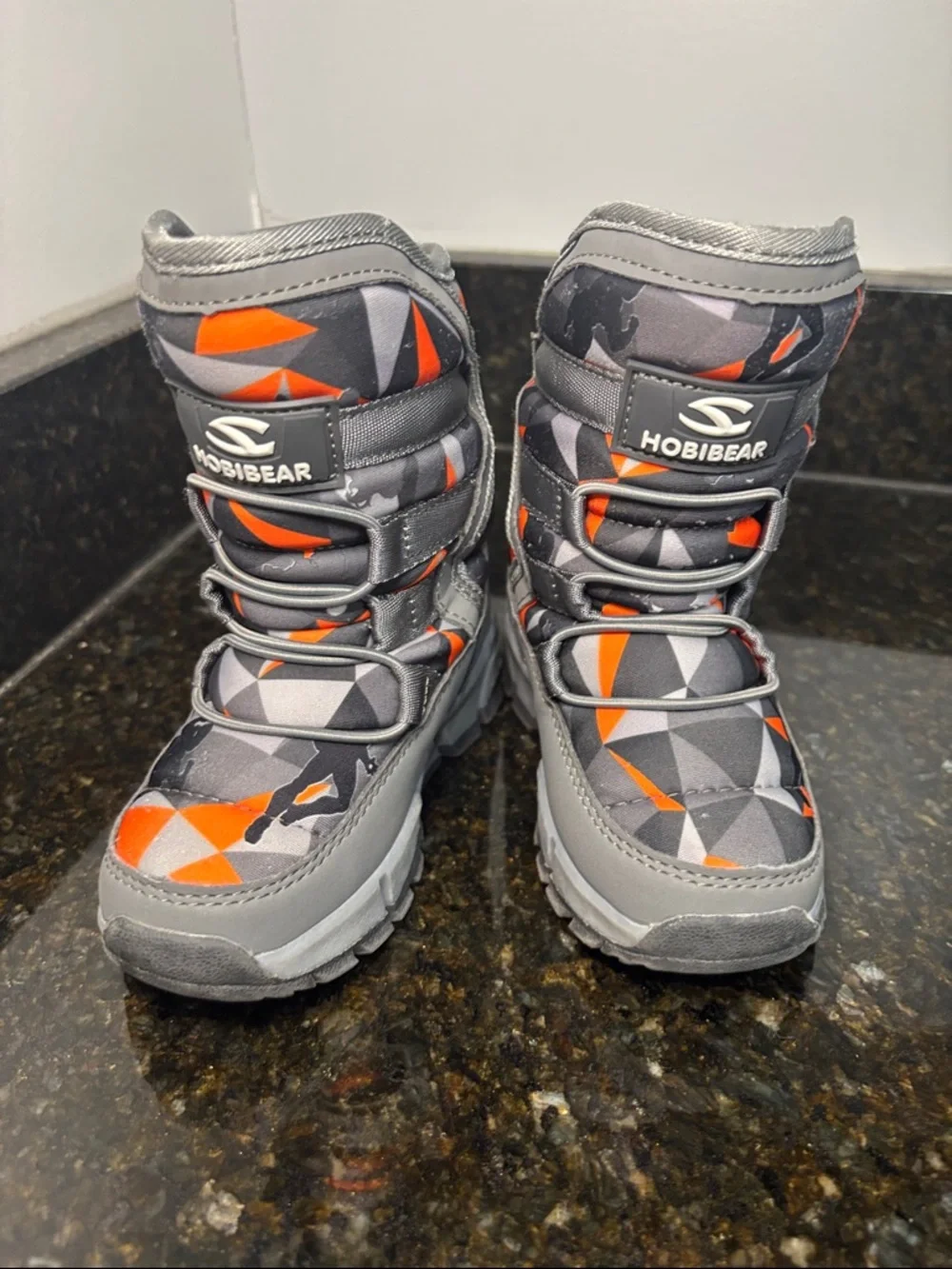 HOBIBEAR Toddler Gray & Orange Winter Boots